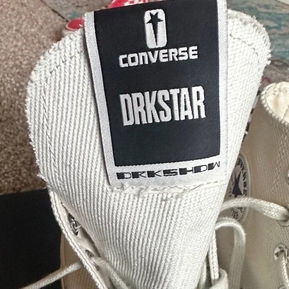 Rick Owen’s DRKSTAR Converse High Top Sneakers - 8.5 Men’s - Picture 2 of 8